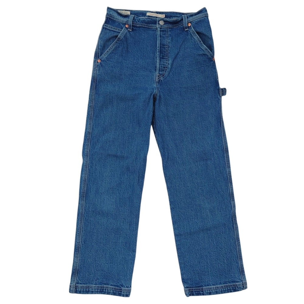 Levi's Premium Ribcage Straight Utility Carpenter Jeans Women's 28 X 26 Indigo